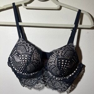 La Senza Beyond Sexy Bra Women 36B Black Lace Underwire Adjustable Padded NWOT